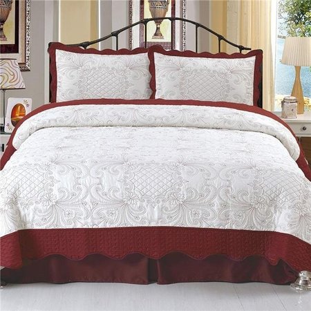 BEDFORD HOME Bedford Home 66A-19943 Juliette Embroidered 3 Piece Quilt Set; King Size 66A-19943